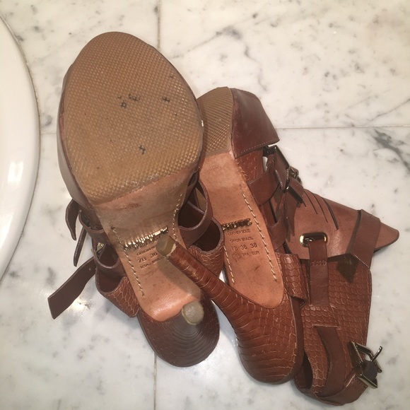 SCHUTZ PLATFORM OPEN TOE HIGH HEEL SHOES SIZE 7 - Picture 6 of 8